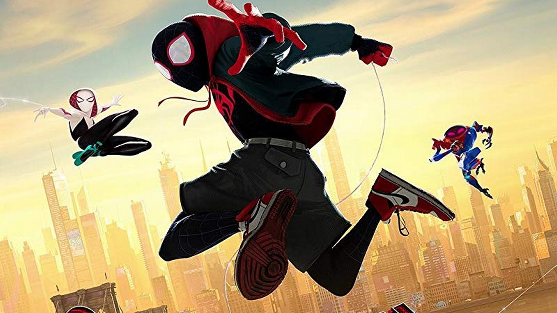 Spider-Man Into the Spider-Verse Movie Wallpaper with resolution 1920x1080 pixel. You can make this wallpaper for your Mac or Windows Desktop Background, iPhone, Android or Tablet and another Smartphone device